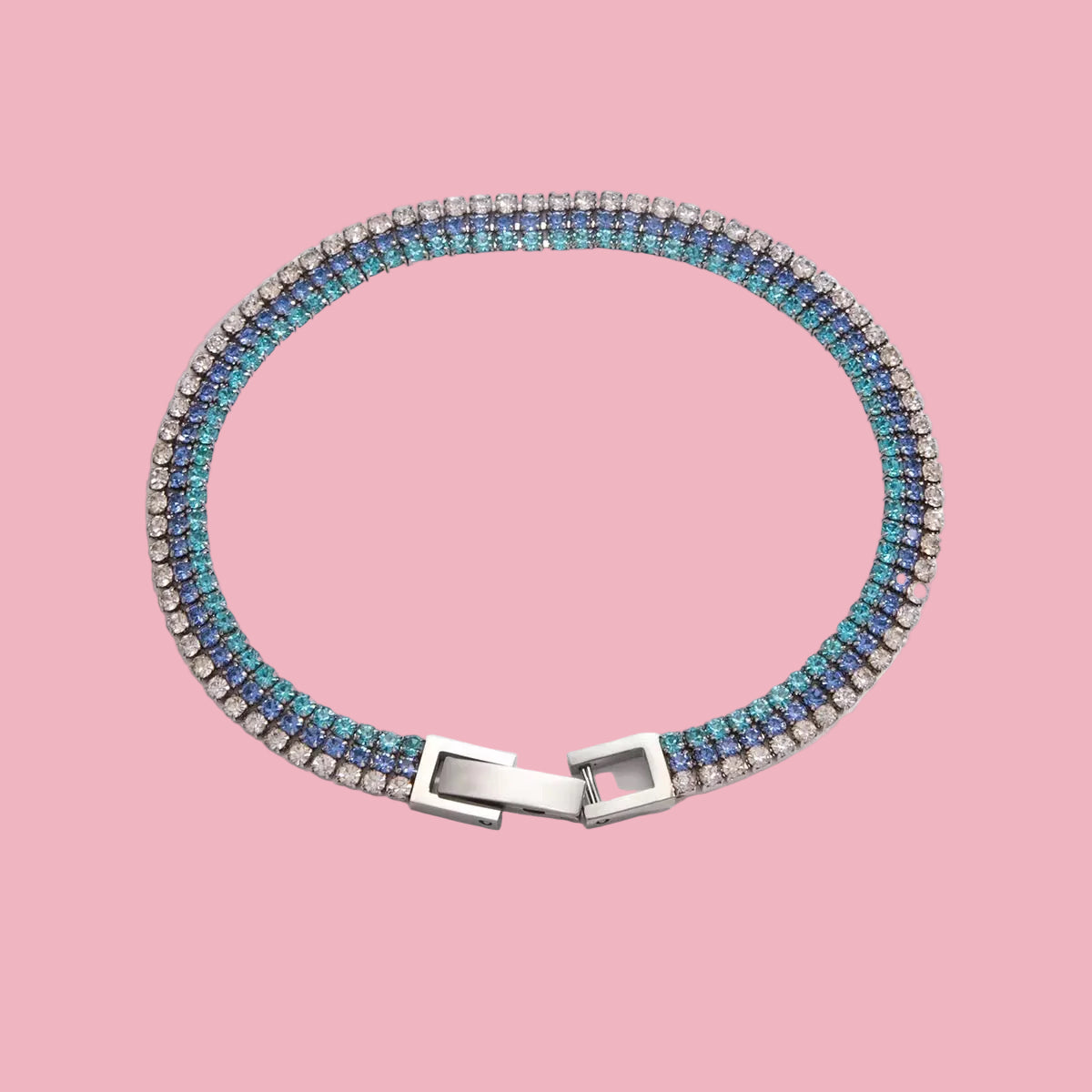 Pulsera Tennis Celeste Triple
