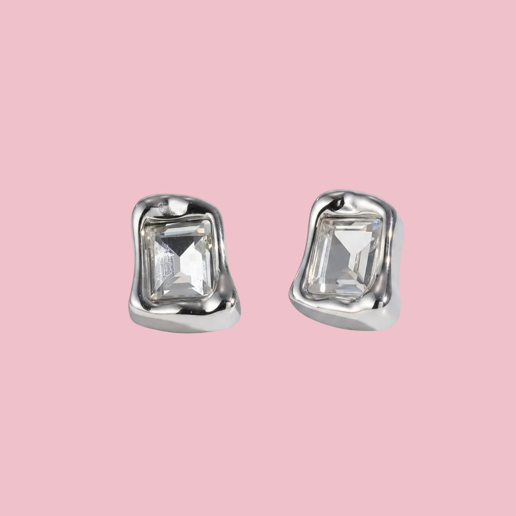 Aretes Piedra Rectangular SILVER