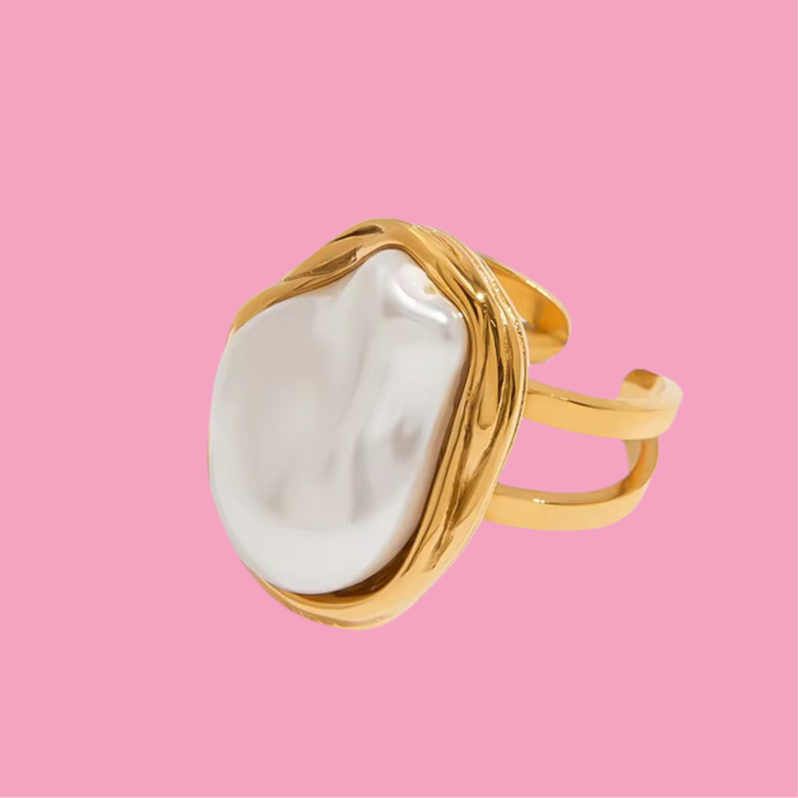 Anillo Perla Chunky