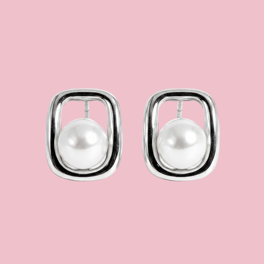 Aretes “Perla Rectángulo”