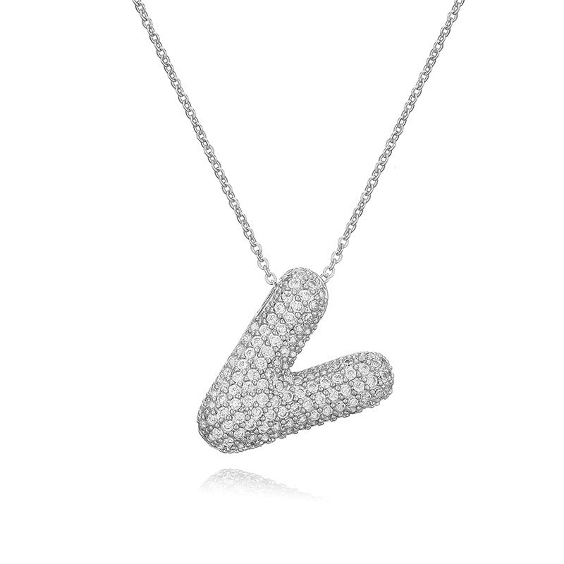 Collar Inicial Zirconia Burbuja