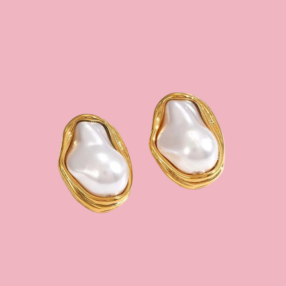 Aretes Perla Abstracta