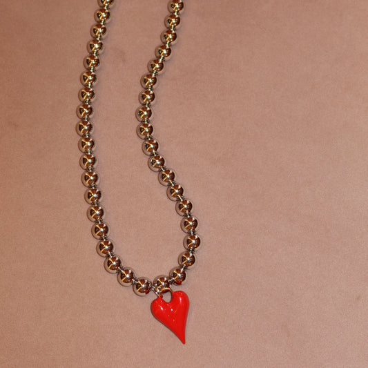 Collar “Silver Red Heart”