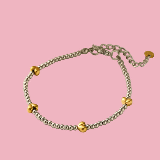 Pulsera Bicolor Corazones