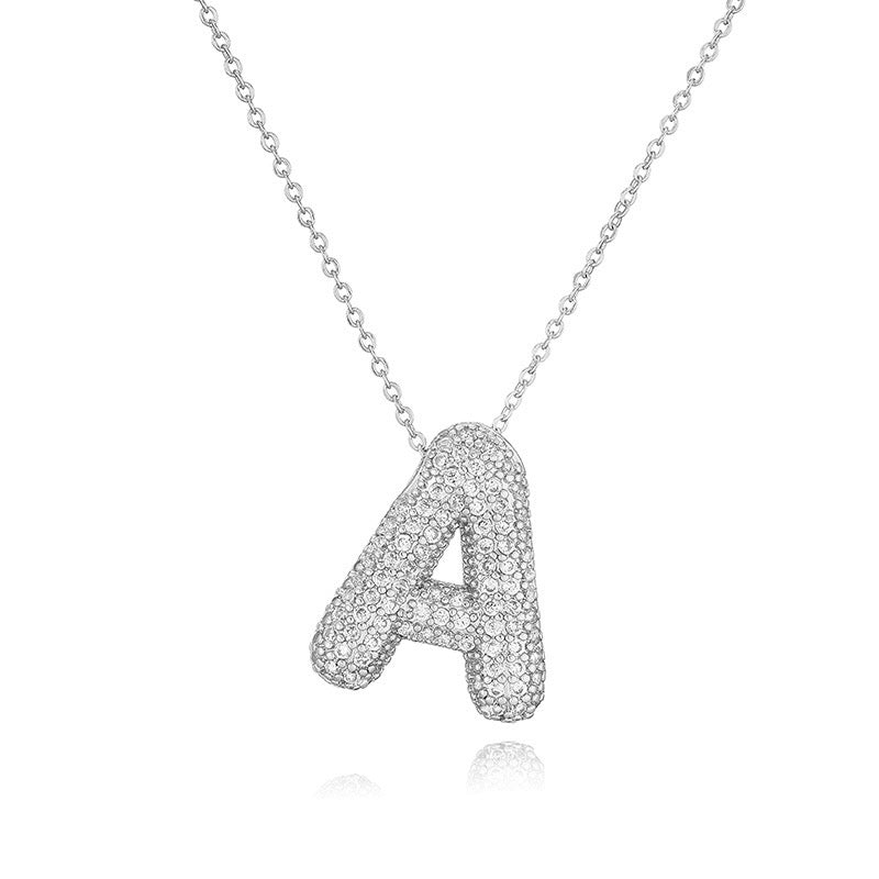 Collar Inicial Zirconia Burbuja