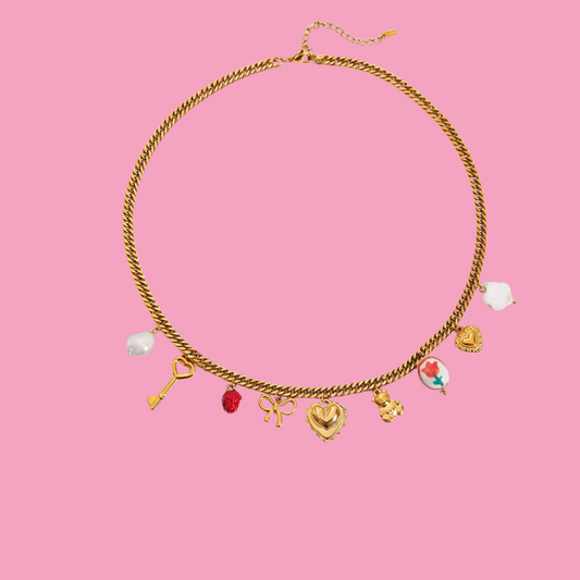 Collar Charms Llave Osito