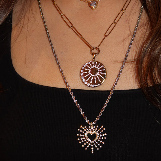 Collar Open Heart Bicolor