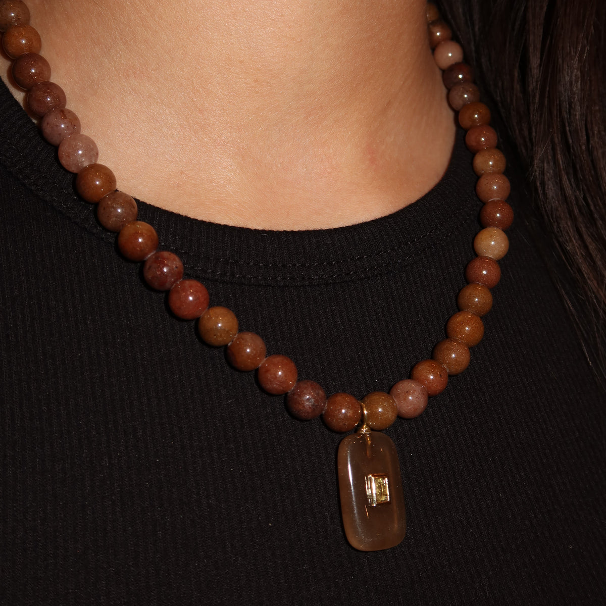 Collar “Beads Brown”
