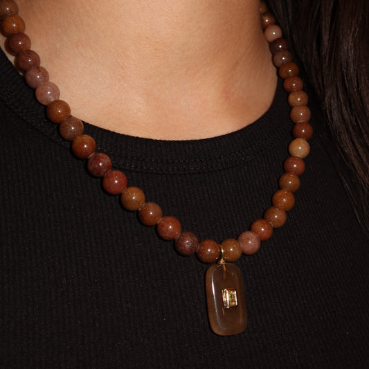 Collar “Beads Brown”