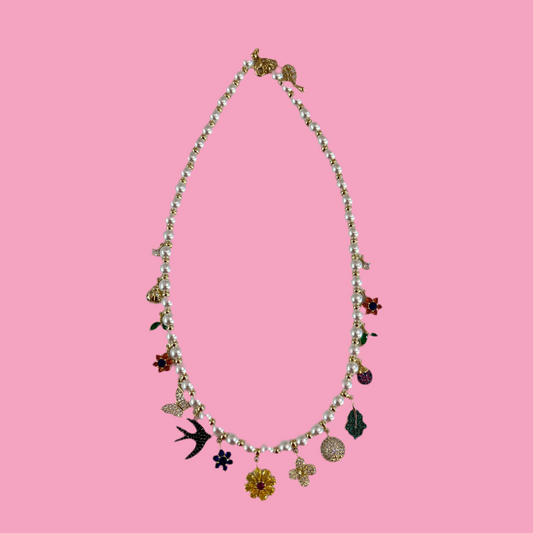 Collar Charms Perlas Colores