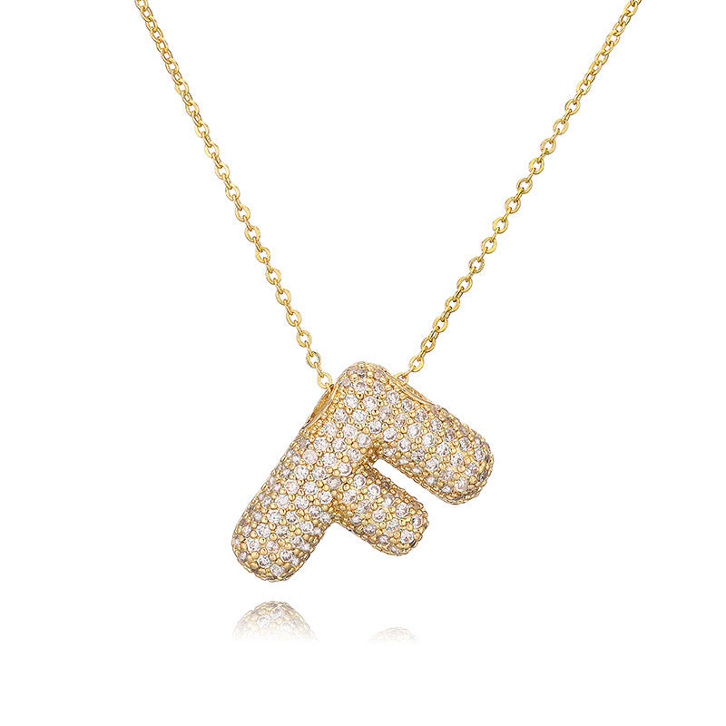 Collar Inicial Zirconia Burbuja