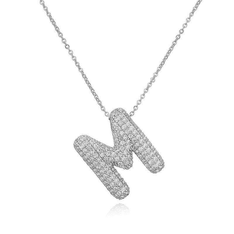 Collar Inicial Zirconia Burbuja