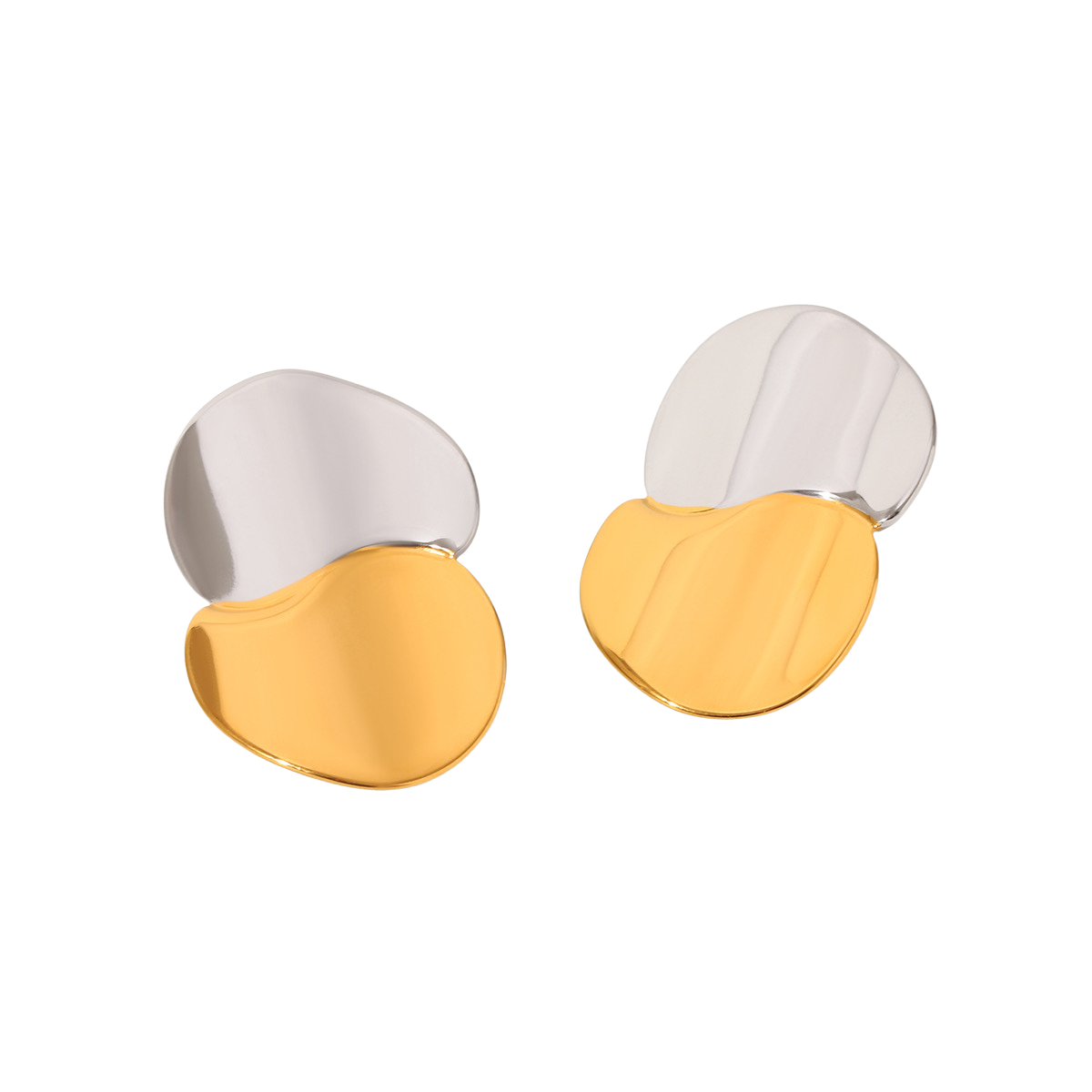 Aretes Bicolor Doble Óvalo