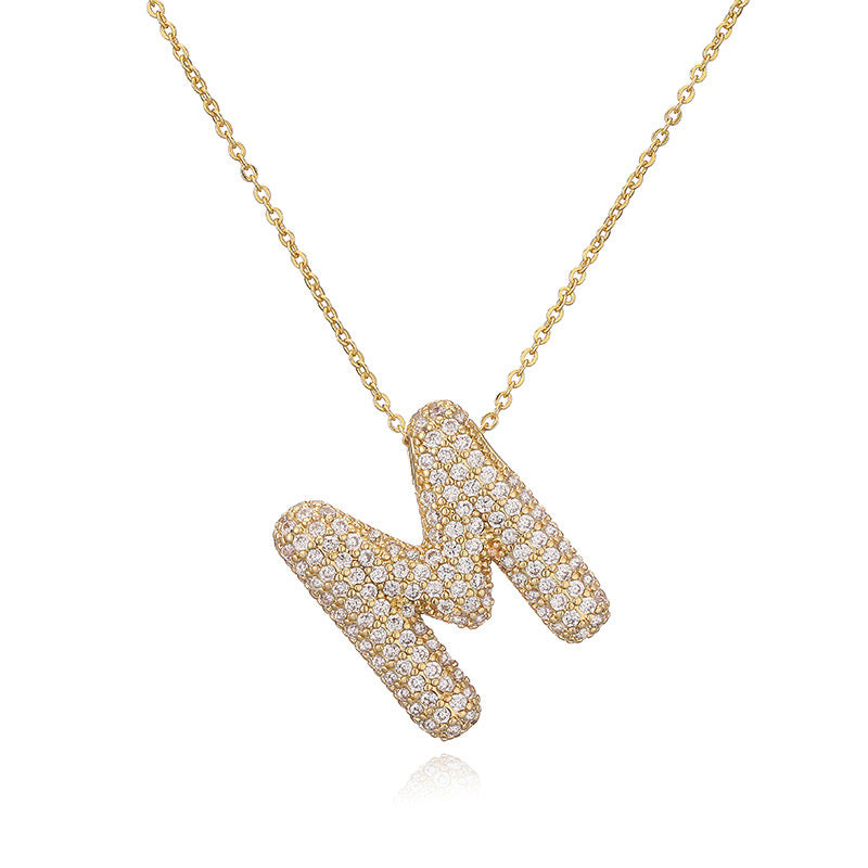 Collar Inicial Zirconia Burbuja