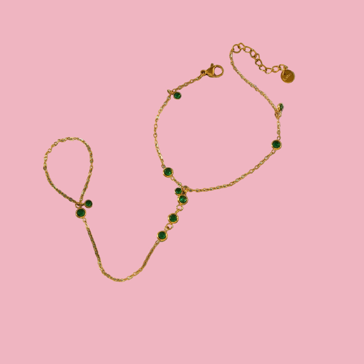 Pulsera Anillo Piedras Verde