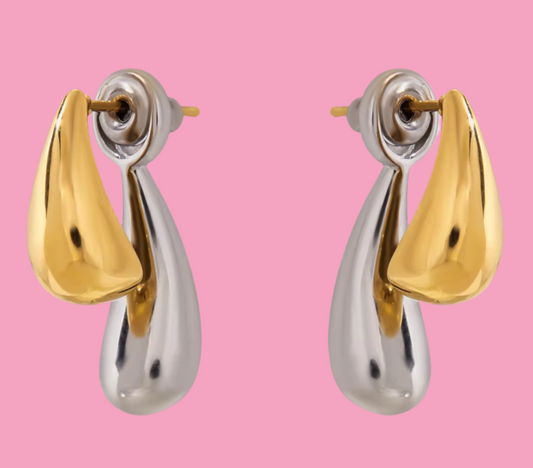 Aretes Gota Bicolor