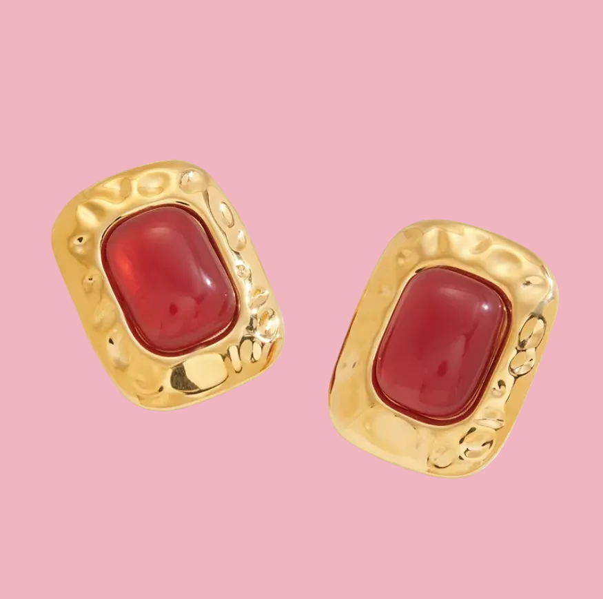 Aretes Vintage Burgundy