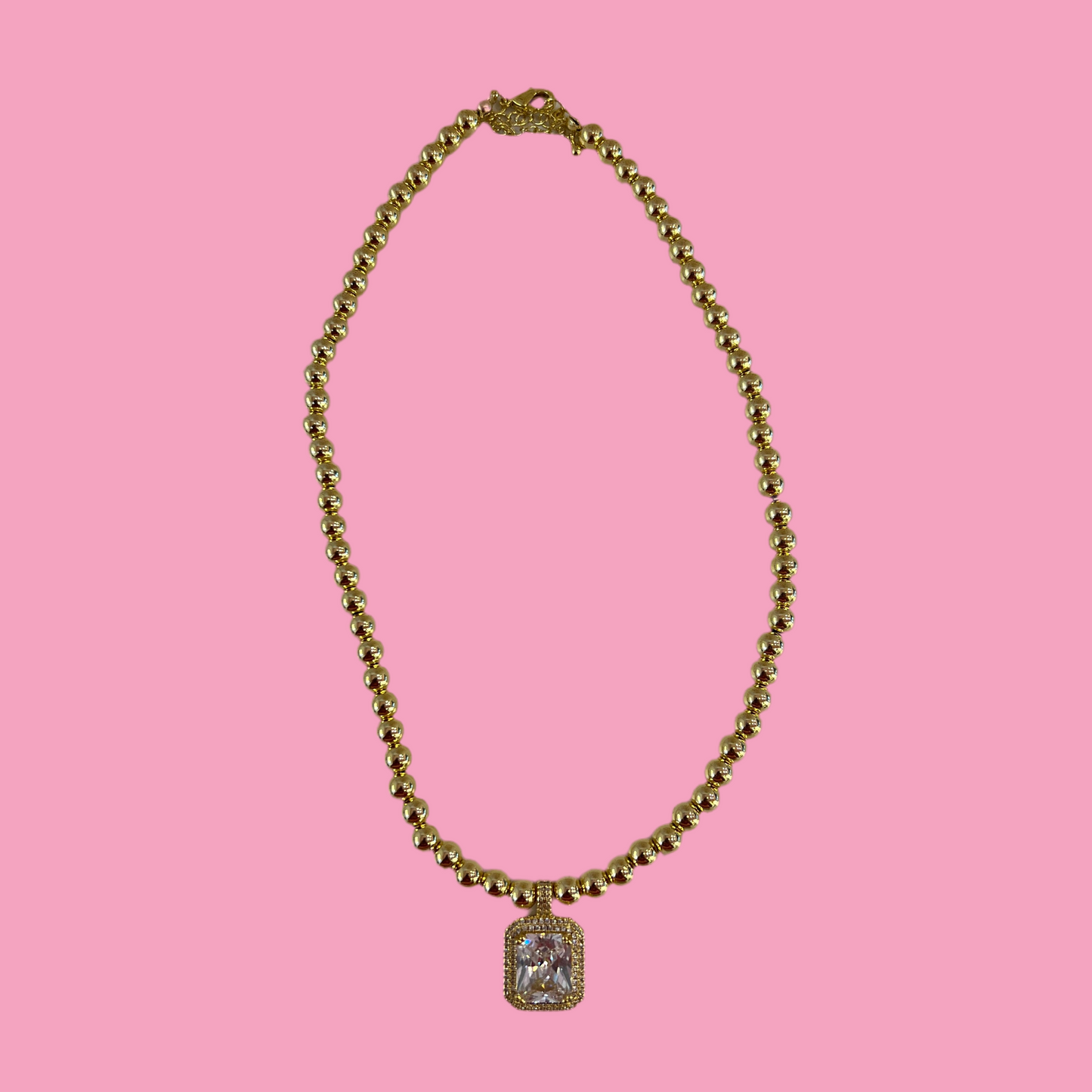 Collar Bolitas Con Piedra