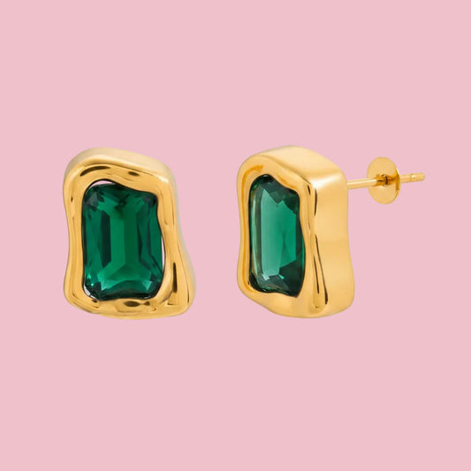 Aretes Piedra Rectangular