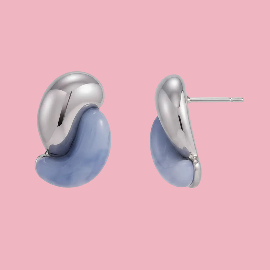 Aretes Bean Doble Silver