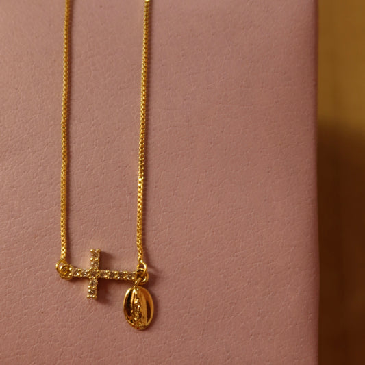 Cadena Cruz Virgen Colgante