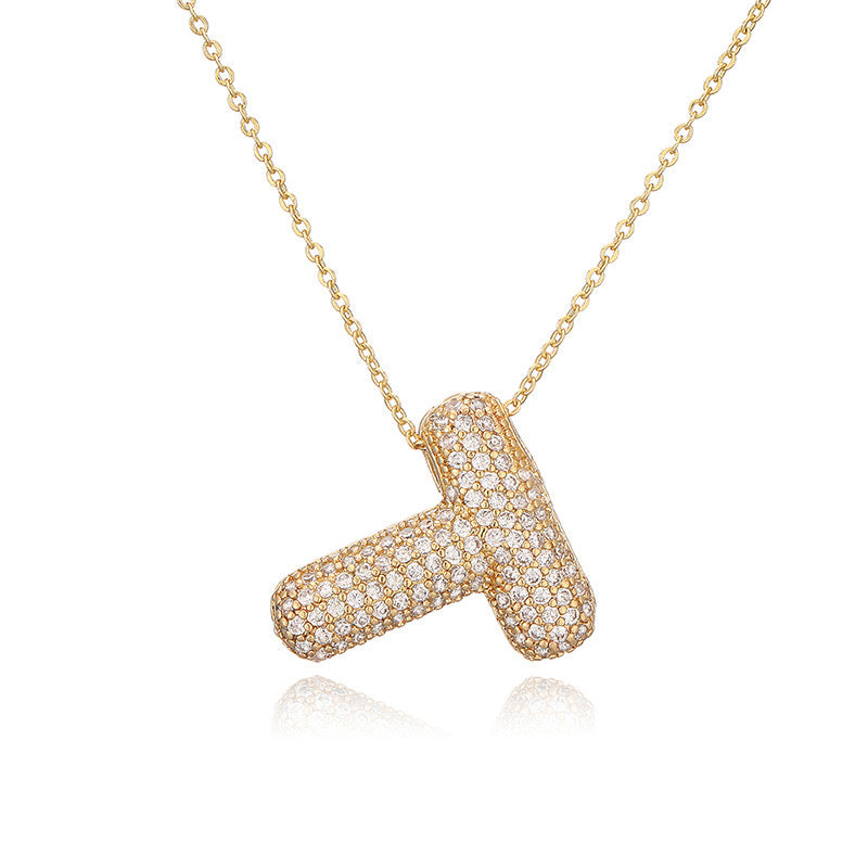 Collar Inicial Zirconia Burbuja