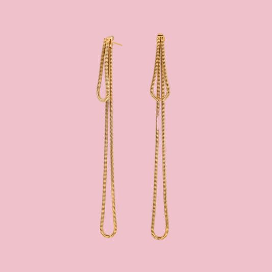 Aretes Fettuce Gold