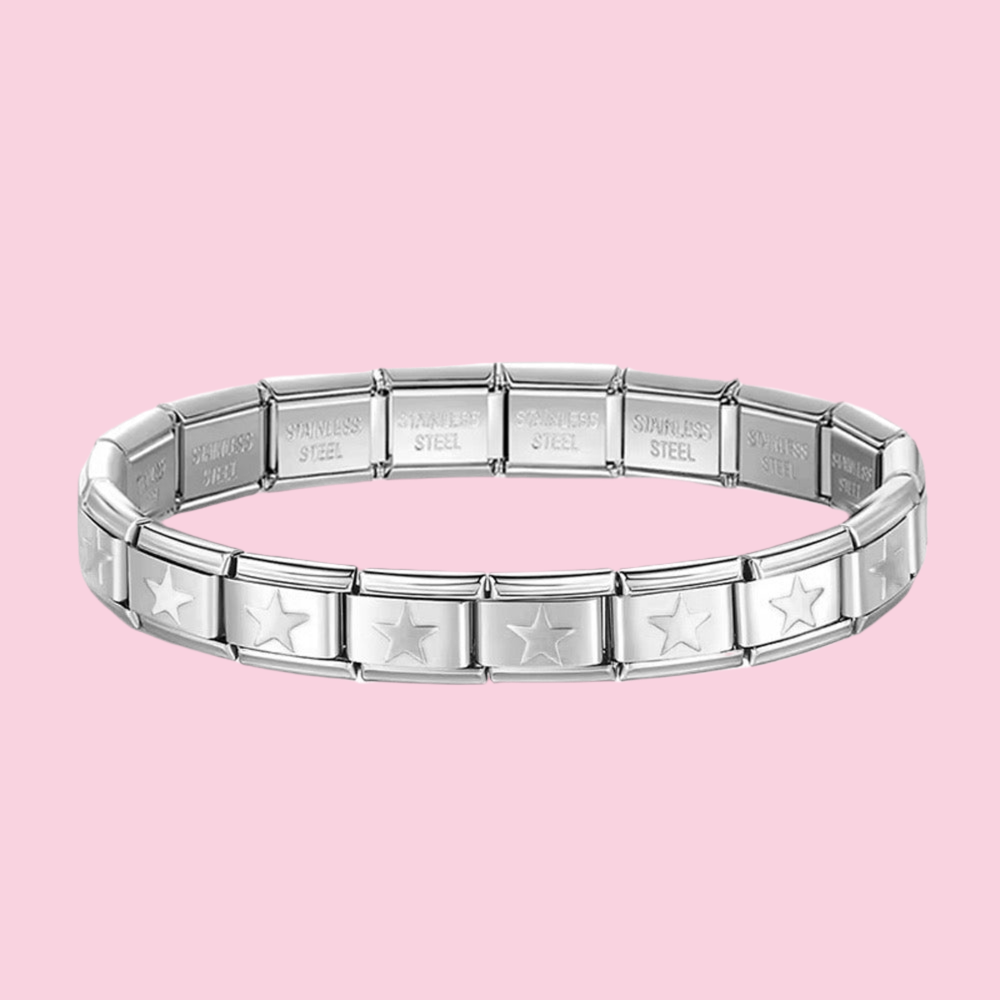 Pulsera Italiana Estrellas Plana