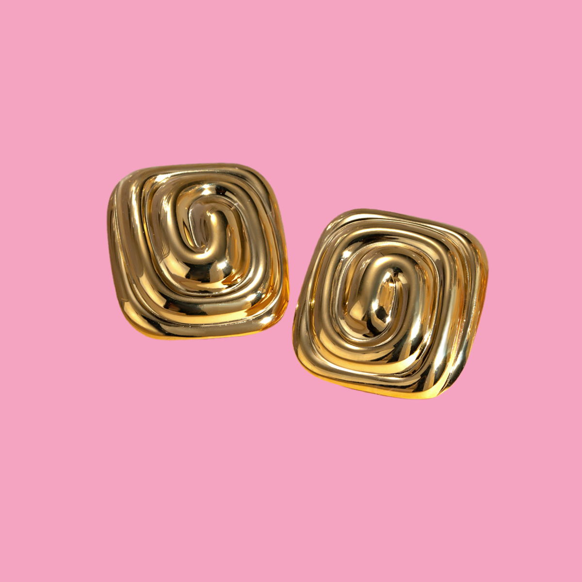 Aretes Cuadro Dorado