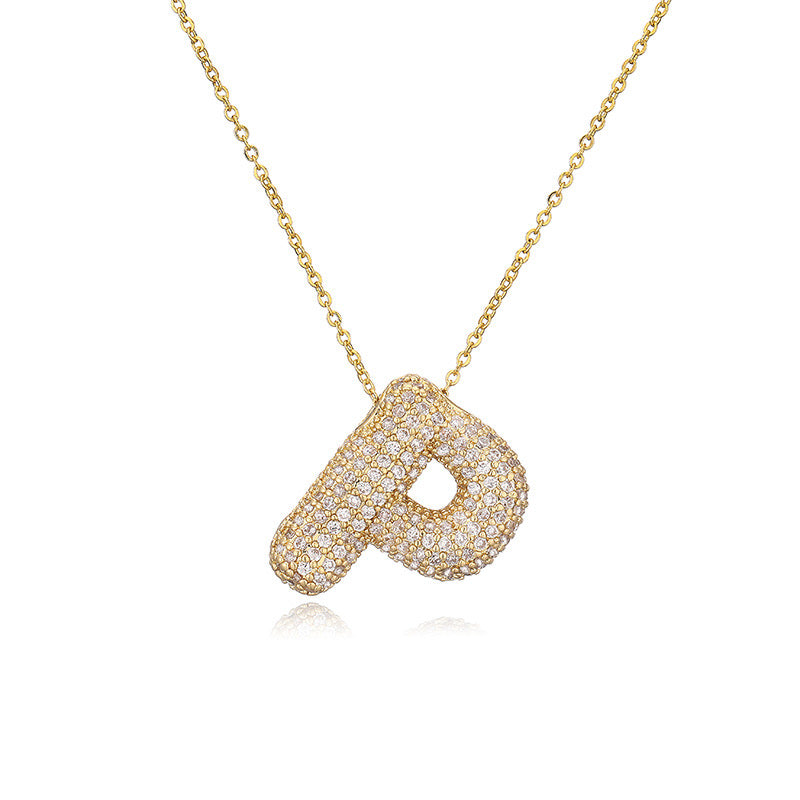 Collar Inicial Zirconia Burbuja