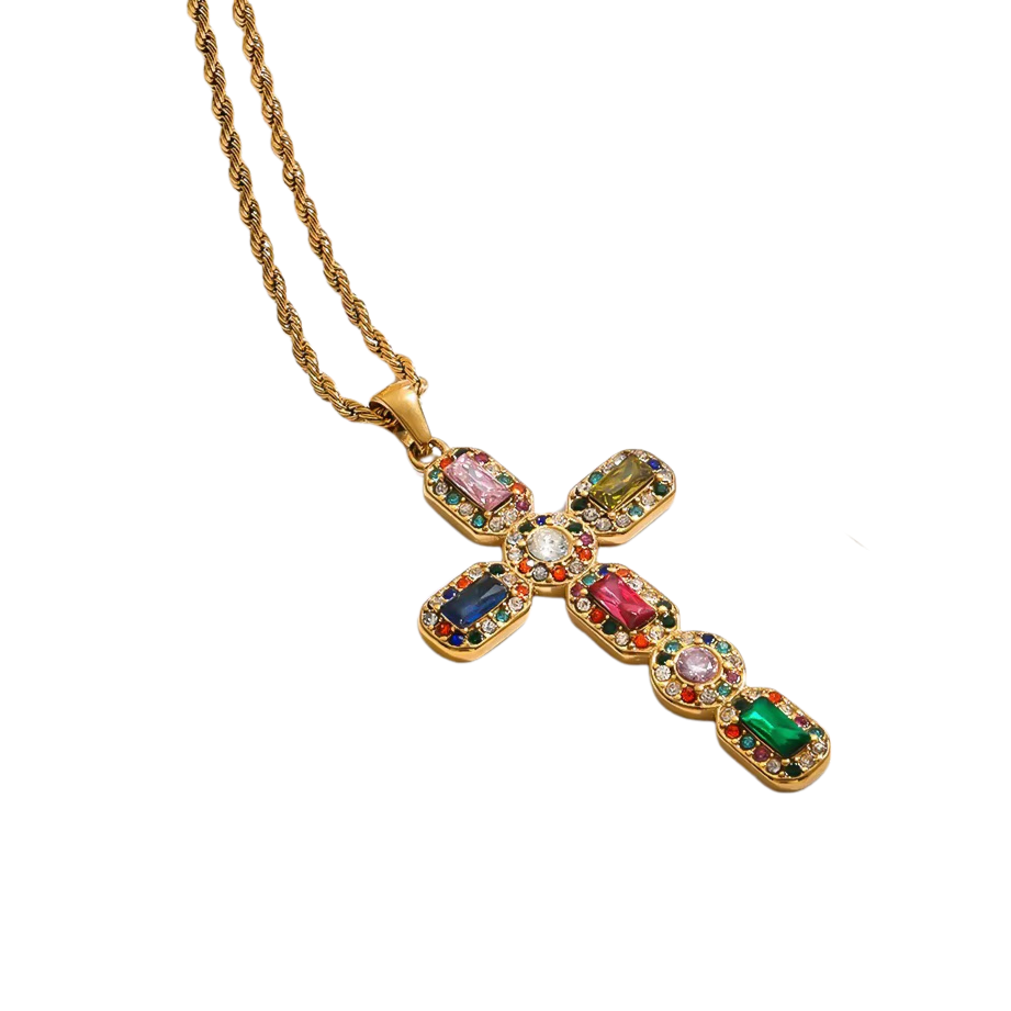 Collar Cruz Torzal Colores