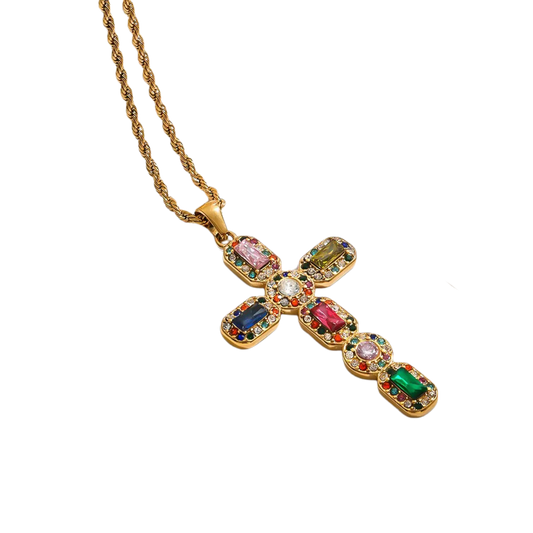 Collar Cruz Torzal Colores