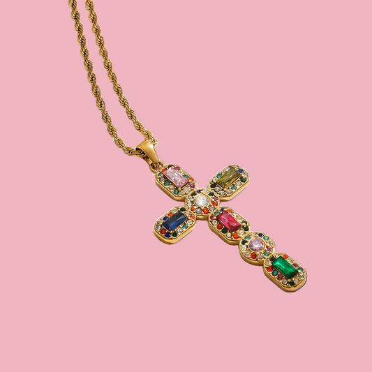 Collar Cruz Torzal Colores