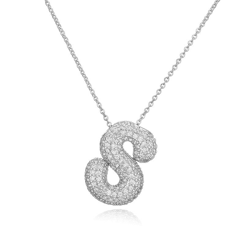 Collar Inicial Zirconia Burbuja