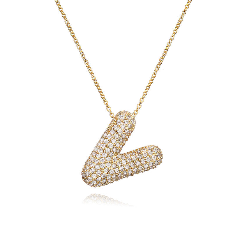 Collar Inicial Zirconia Burbuja