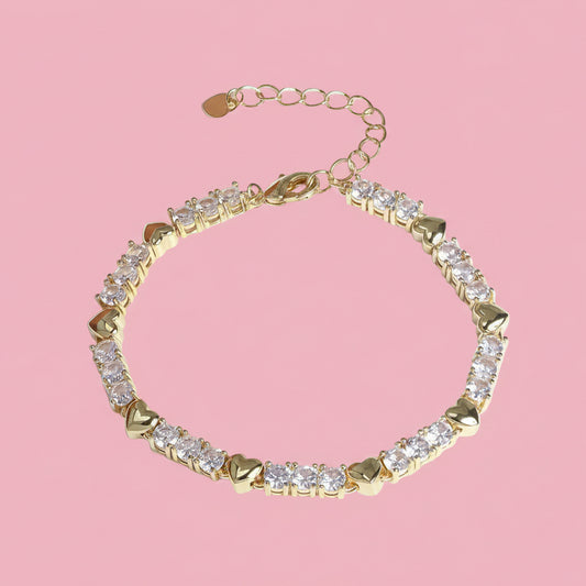 Pulsera Zirconia Corazones