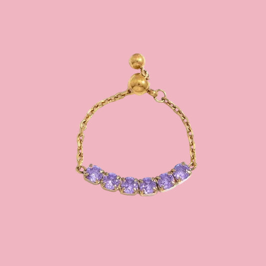 Pinky Ring Piedras Morada