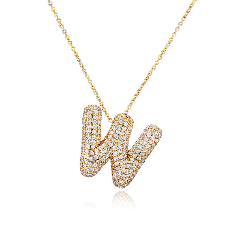 Collar Inicial Zirconia Burbuja