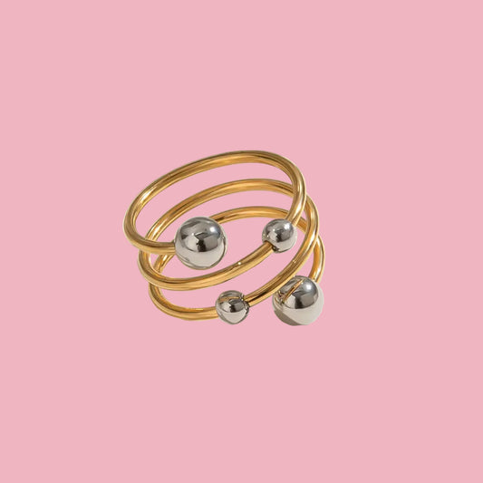 Anillo Espiral Bolitas