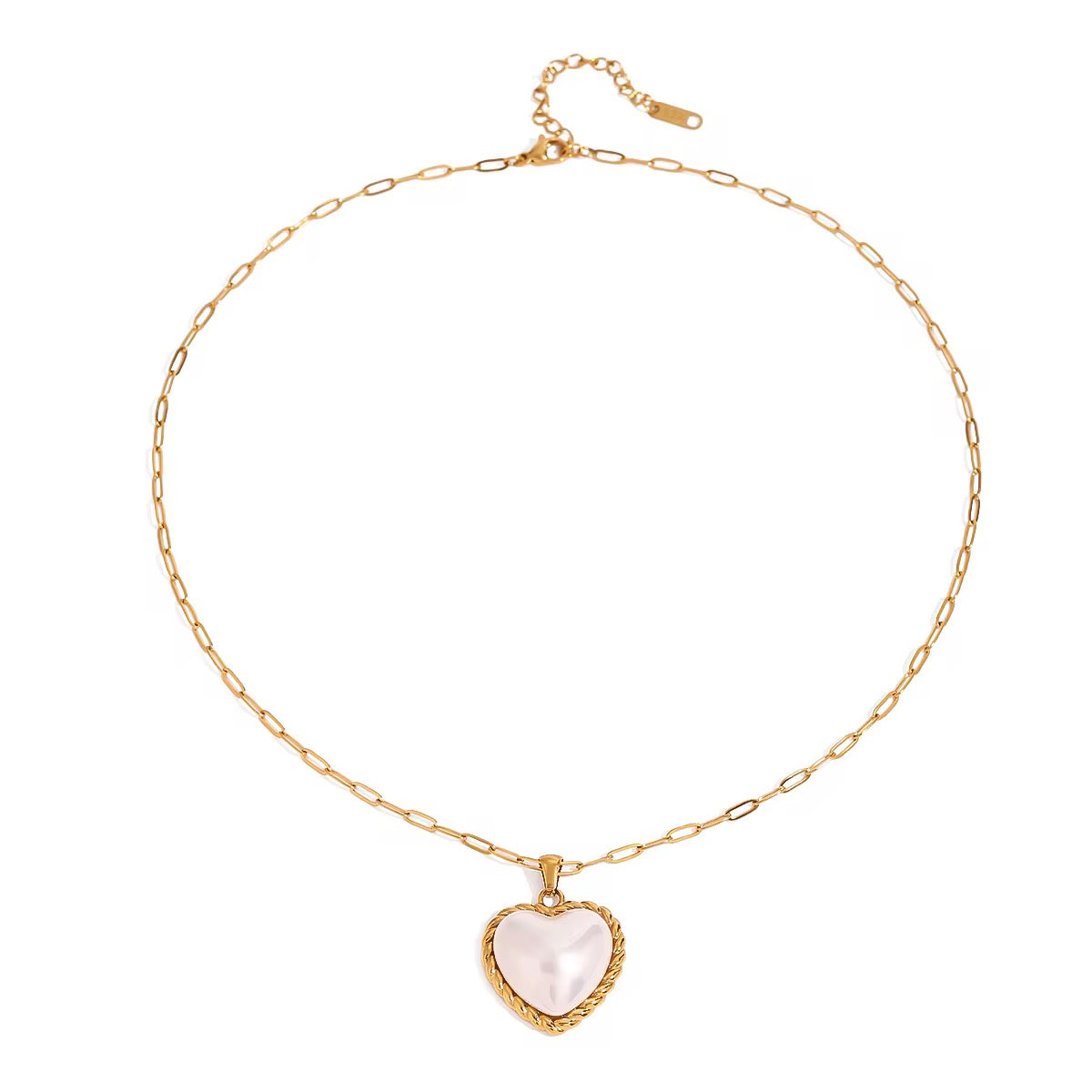 Collar Links Corazon Perla