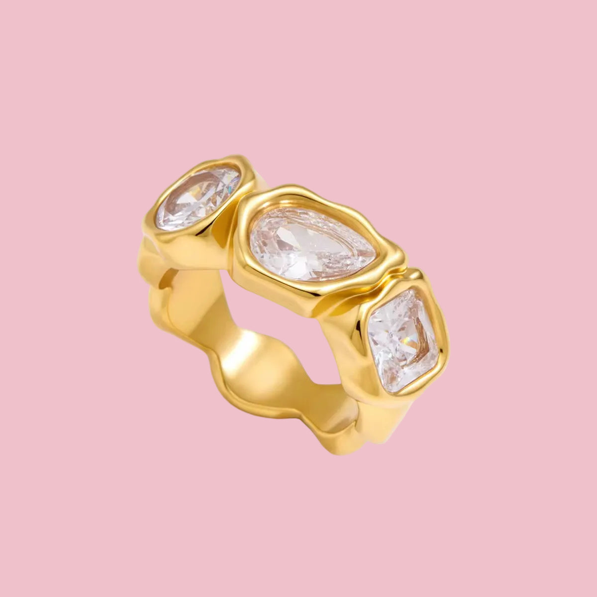 Anillo Abstract Tres Piedras