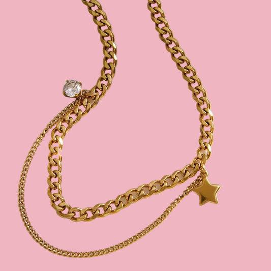 Cadena Dije Estrella-Zirconia