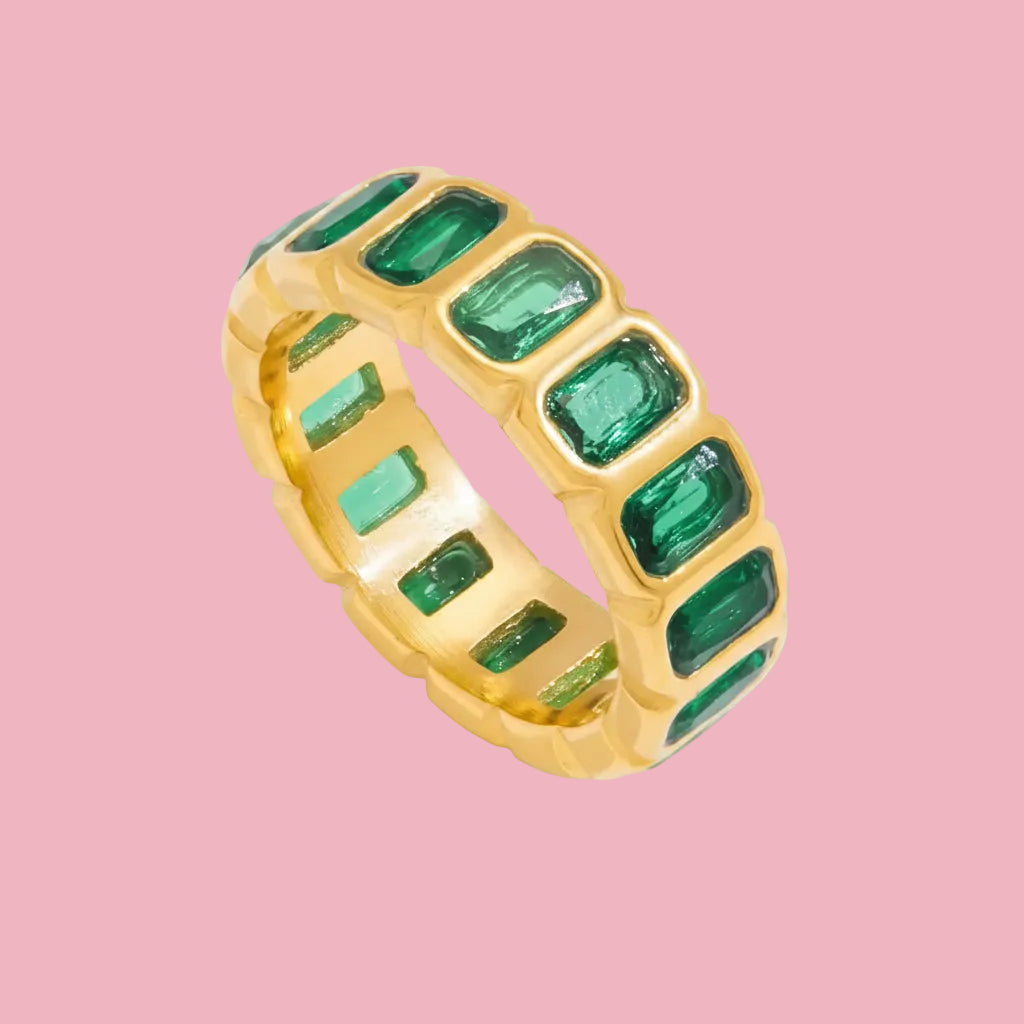 Anillo Baguette Verde