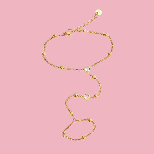 Pulsera Anillo Corazones
