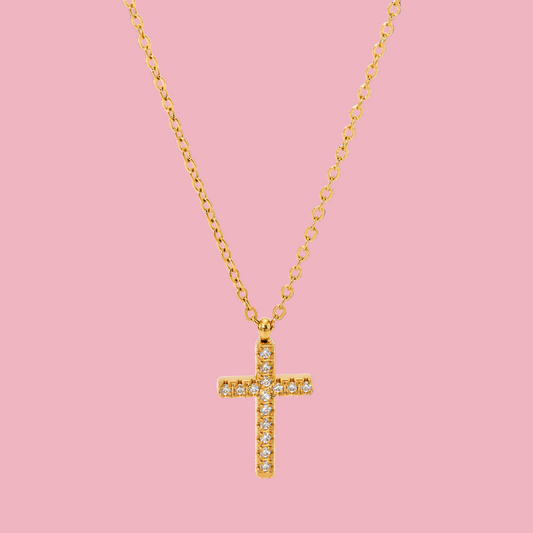 Collar Cruz Mini Acero