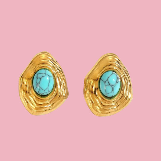 Aretes “Wavy Turquesa”