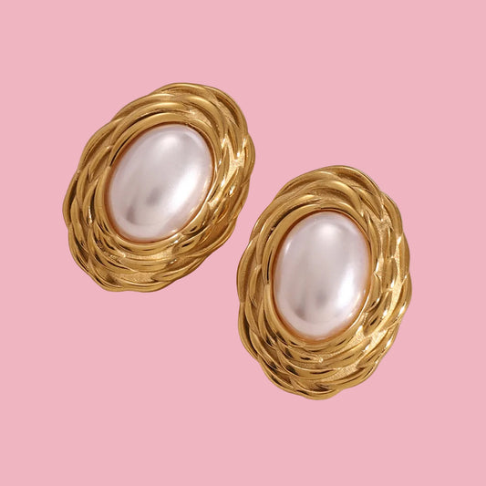 Aretes Óvalo Perla