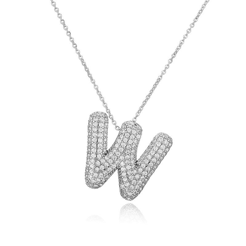 Collar Inicial Zirconia Burbuja