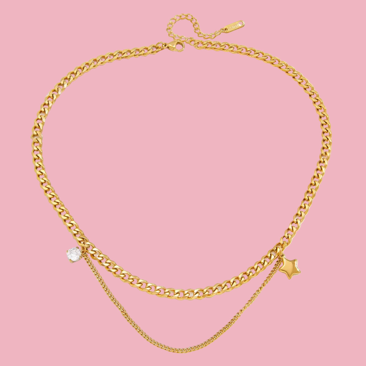 Cadena Dije Estrella-Zirconia