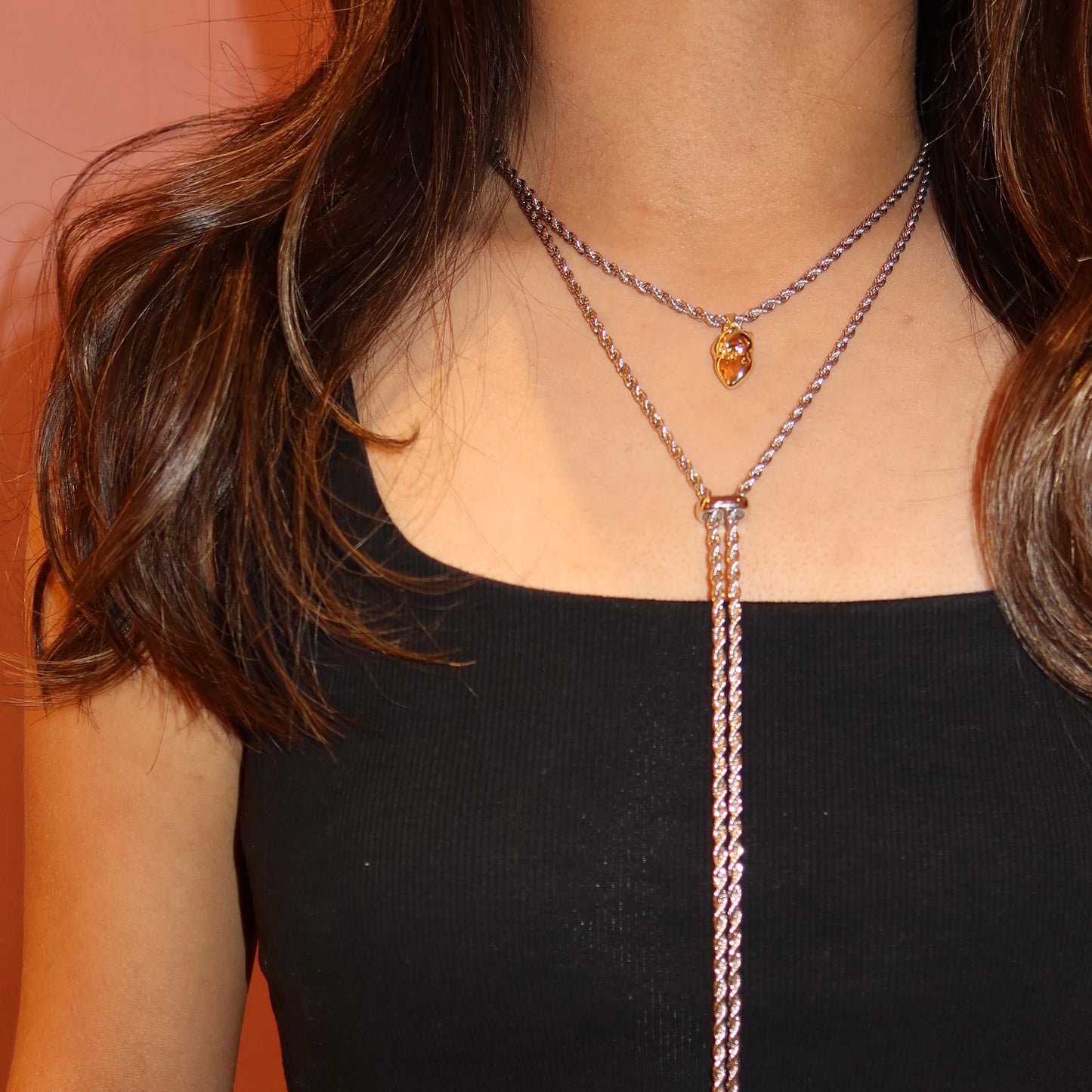 Collar Corazon Bicolor